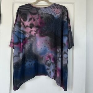 Ciara Sun Woo XS Abstract Print‎ Top Oversized Tunic Tee Made in USA
